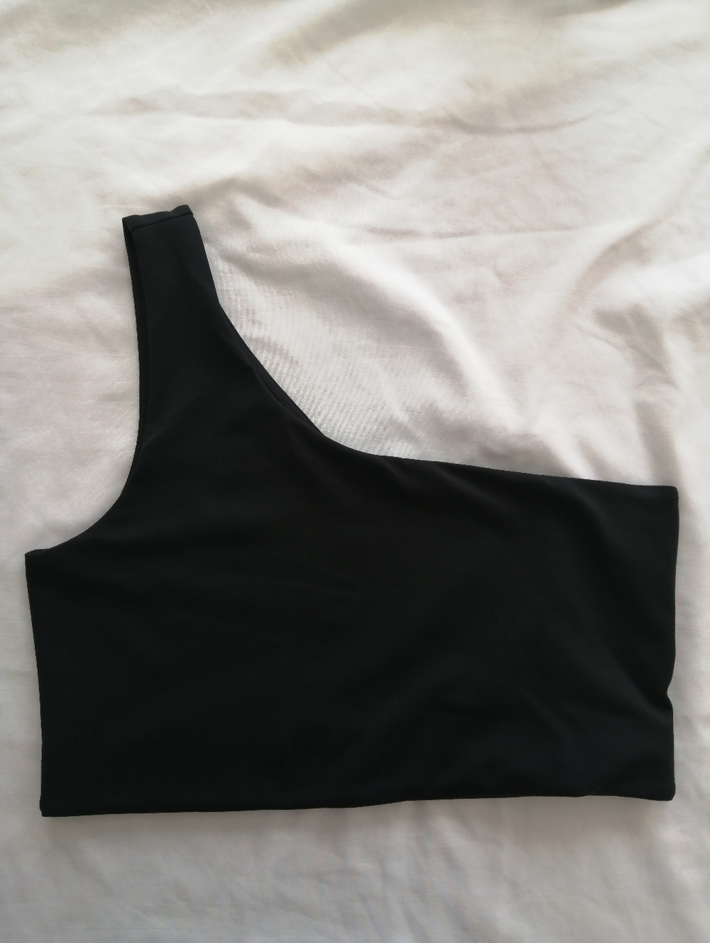 Girlfriend Collective Black Bianca One Shoulder Sports Bra Large - Picture 3 of 13